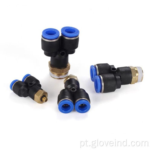 Conector pneumático PX tipo Y de conexão de tubo de três vias